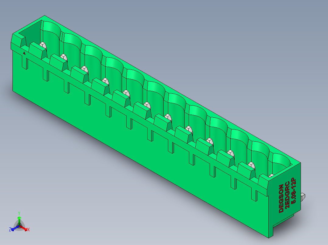 DEGSON 2EDG 系列 5.08mm 可插拔接线端子组-2EDGRC-5.08-12P-14-00AH主视图