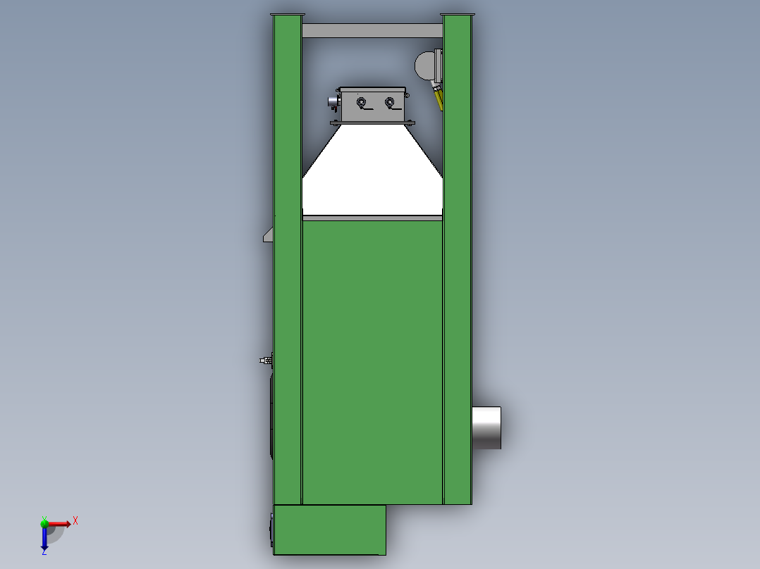 非标喷砂机俯视图