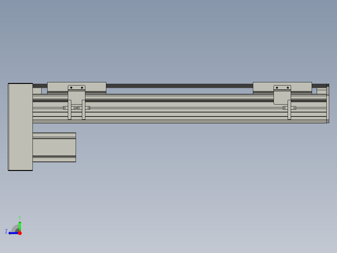 直线模组WG-LHA12-S400-D设计图纸右视图