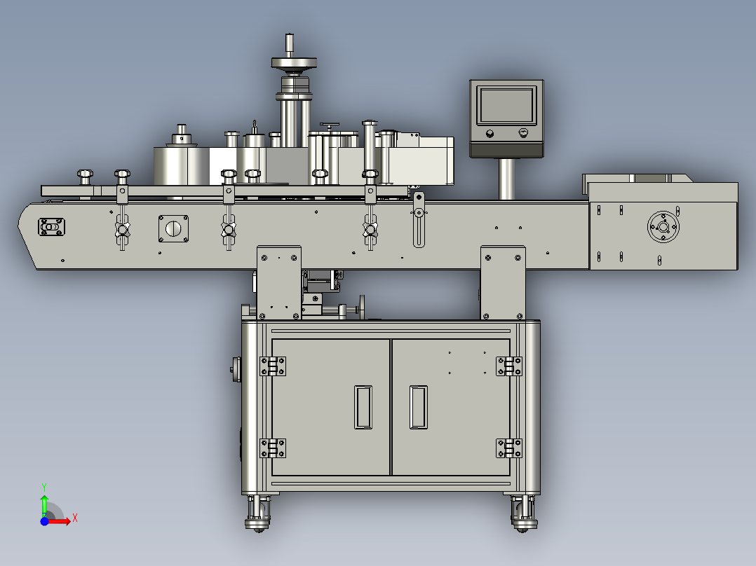 T21100全自动立式圆瓶贴标机前视图