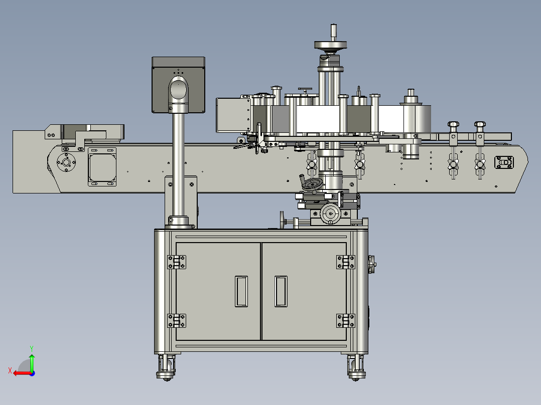 T21100全自动立式圆瓶贴标机后视图