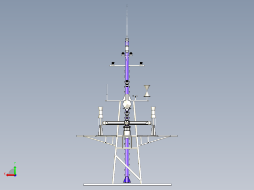 复合避雷针三维模型后视缩略图
