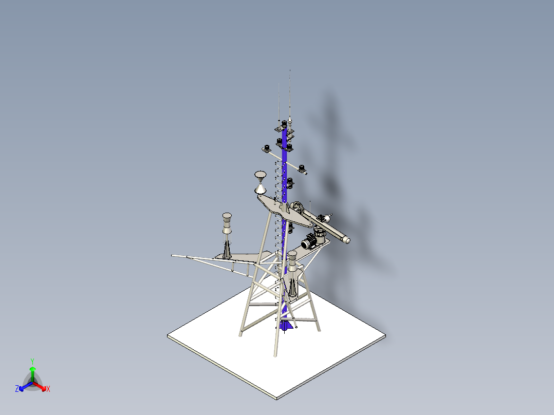 复合避雷针三维模型正等轴测图