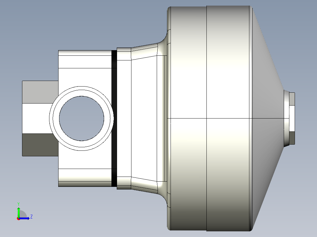 2DKMDFCP NO-DA 气动隔膜阀、常开型双作用，与男性的两端，公制系列PVDF左视图