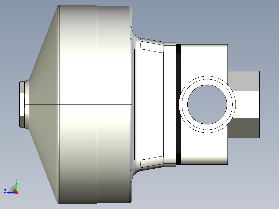2DKMDFCP NO-DA 气动隔膜阀、常开型双作用，与男性的两端，公制系列PVDF右视图