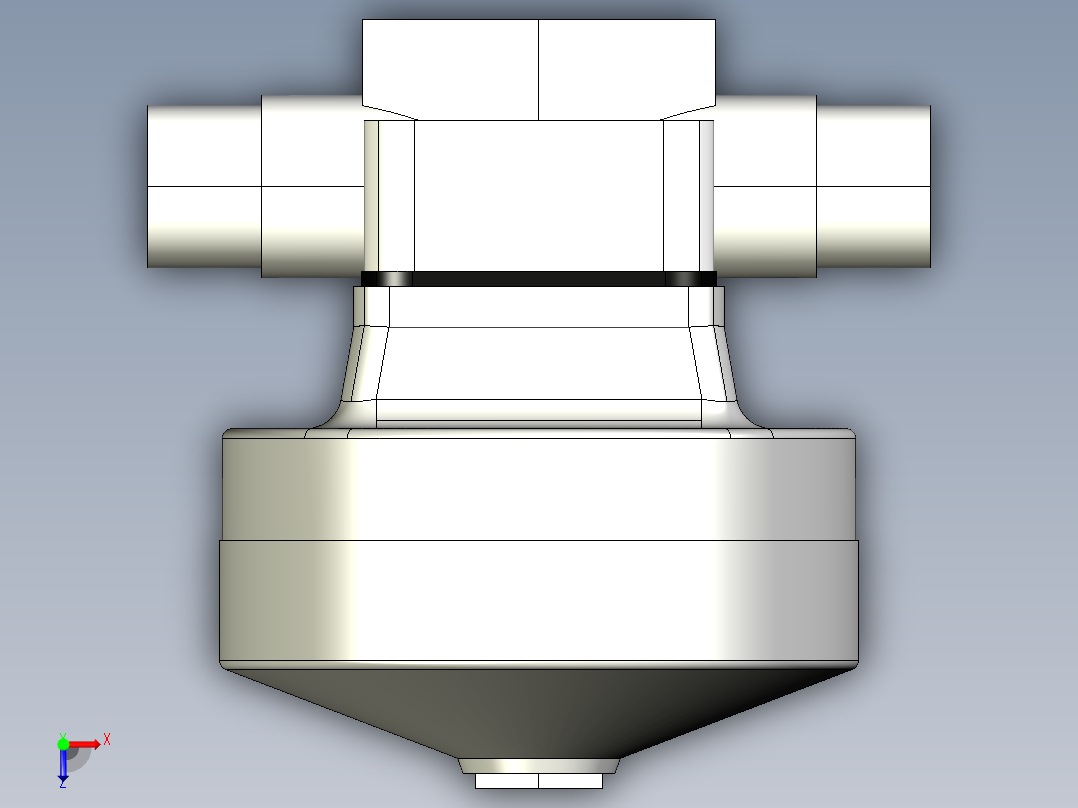 2DKMDFCP NO-DA 气动隔膜阀、常开型双作用，与男性的两端，公制系列PVDF俯视图