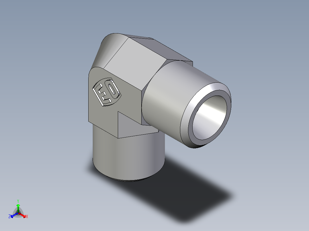 卡套式工业通用硬管接头EO_Union_elbow_W06L71X主视图