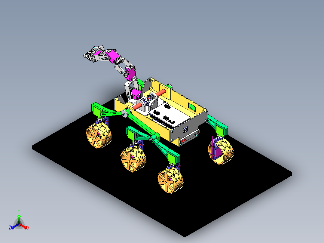 火星探测车正等轴测图