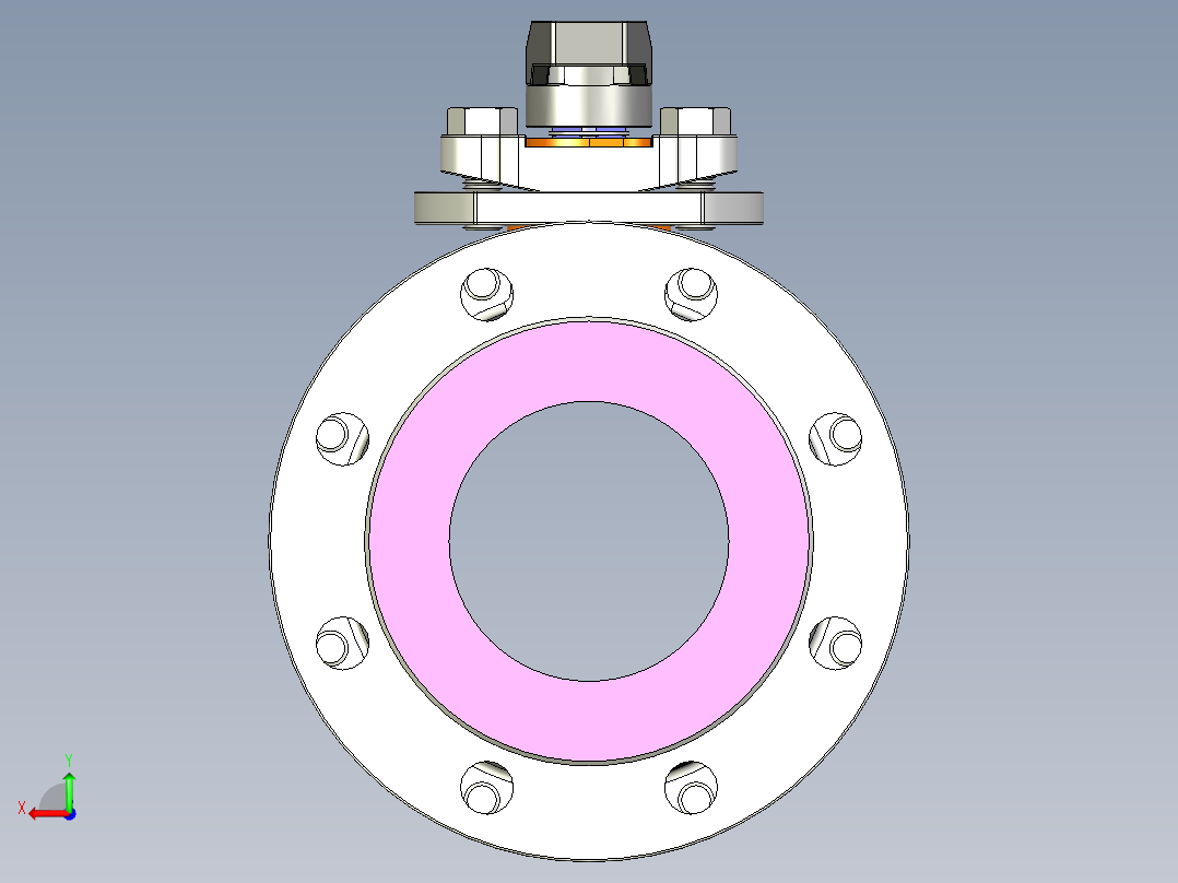 管道手动球阀-水管开关阀-手动阀门User Library-md52c150dn100-1后视图
