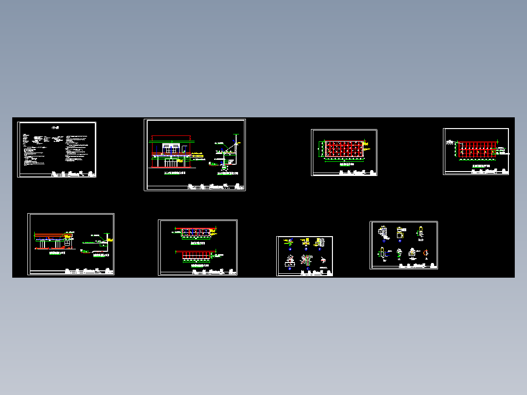 三门峡黄河医院某悬挑结构钢结构玻璃雨棚设计CAD图纸