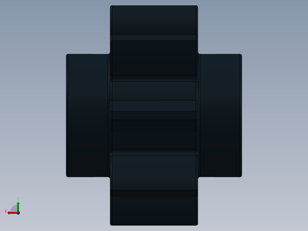 3647 - 4120181 Black Technic Gear 8 Tooth.SLDPRT后视图