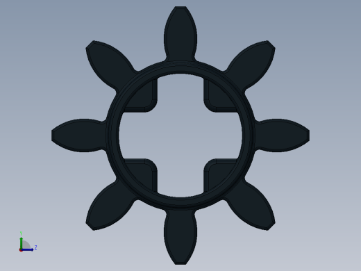 3647 - 4120181 Black Technic Gear 8 Tooth.SLDPRT左视缩略图