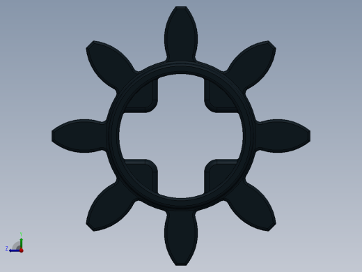 3647 - 4120181 Black Technic Gear 8 Tooth.SLDPRT右视缩略图