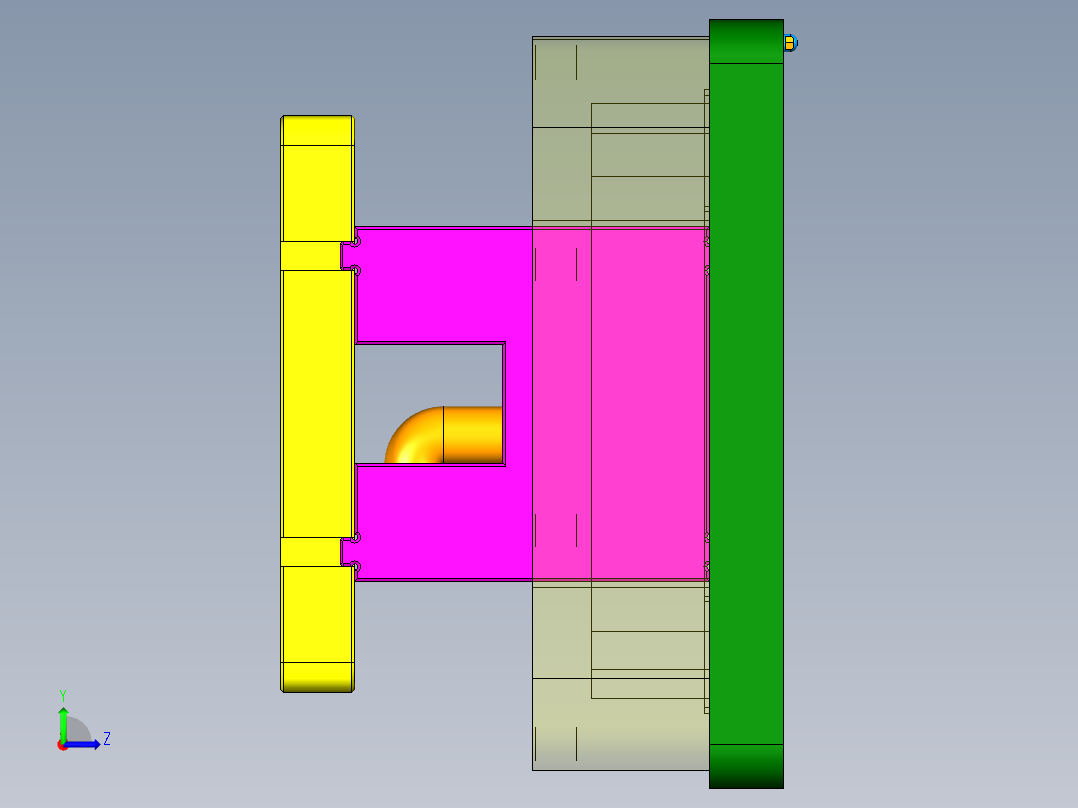 MD1-A-CNC3-笔记本CNC工装夹具三维模型单机头版-211207左视图