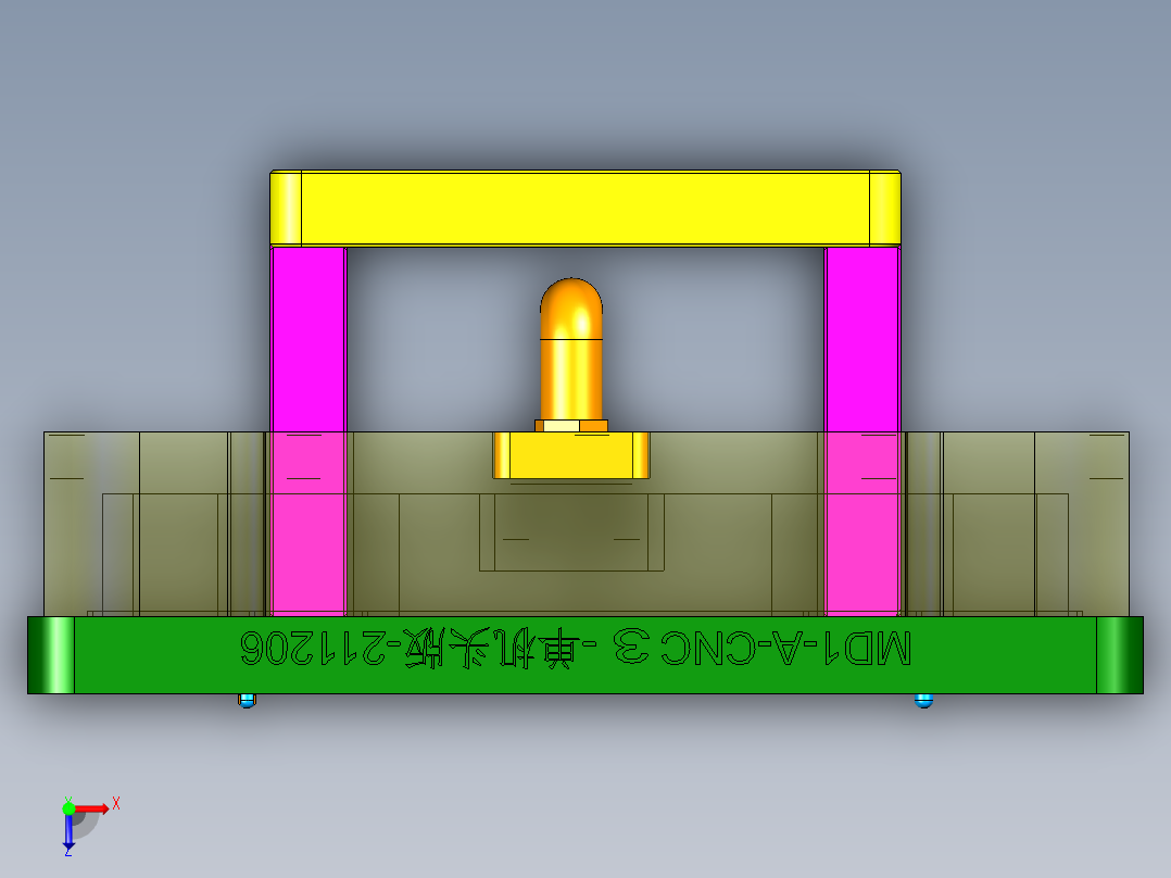 MD1-A-CNC3-笔记本CNC工装夹具三维模型单机头版-211207俯视图