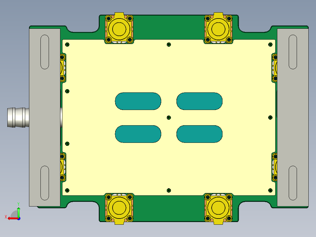冲压薄铝板电脑外壳铣倒角高光程序模型后视图