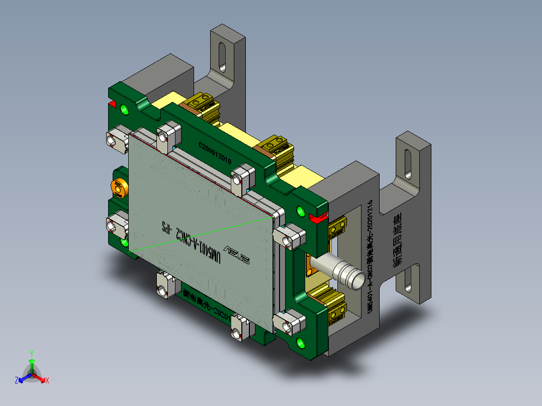 冲压薄铝板电脑外壳铣倒角高光程序模型正等轴测图