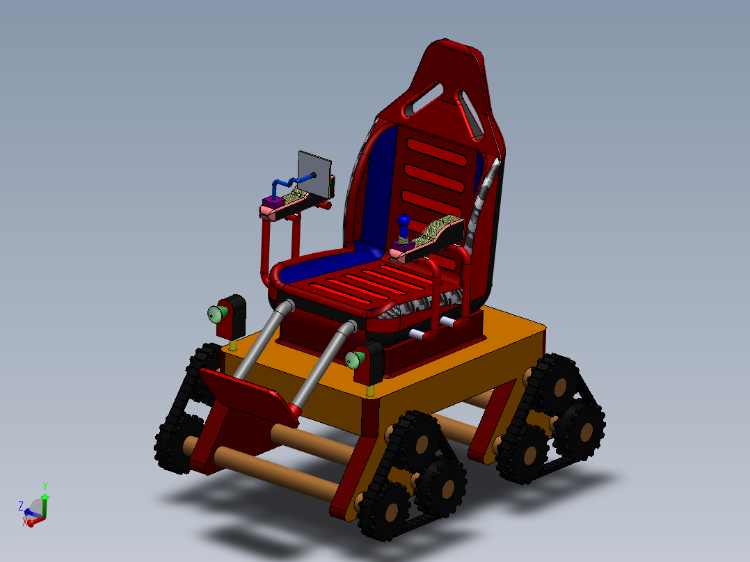 全地形三角履带轮椅简易模型