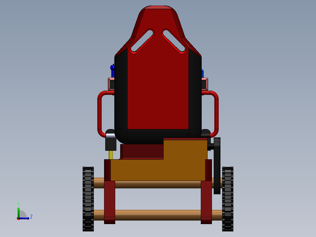 全地形三角履带轮椅简易模型左视图