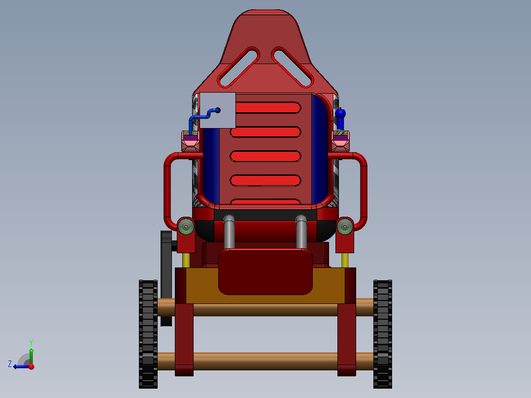 全地形三角履带轮椅简易模型右视图