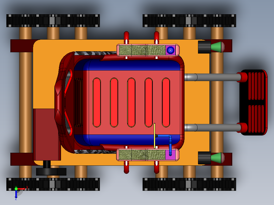 全地形三角履带轮椅简易模型俯视图