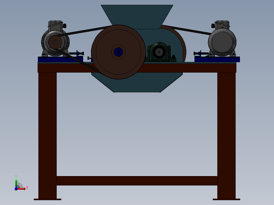 破碎机、正反转双轴破碎机前视图