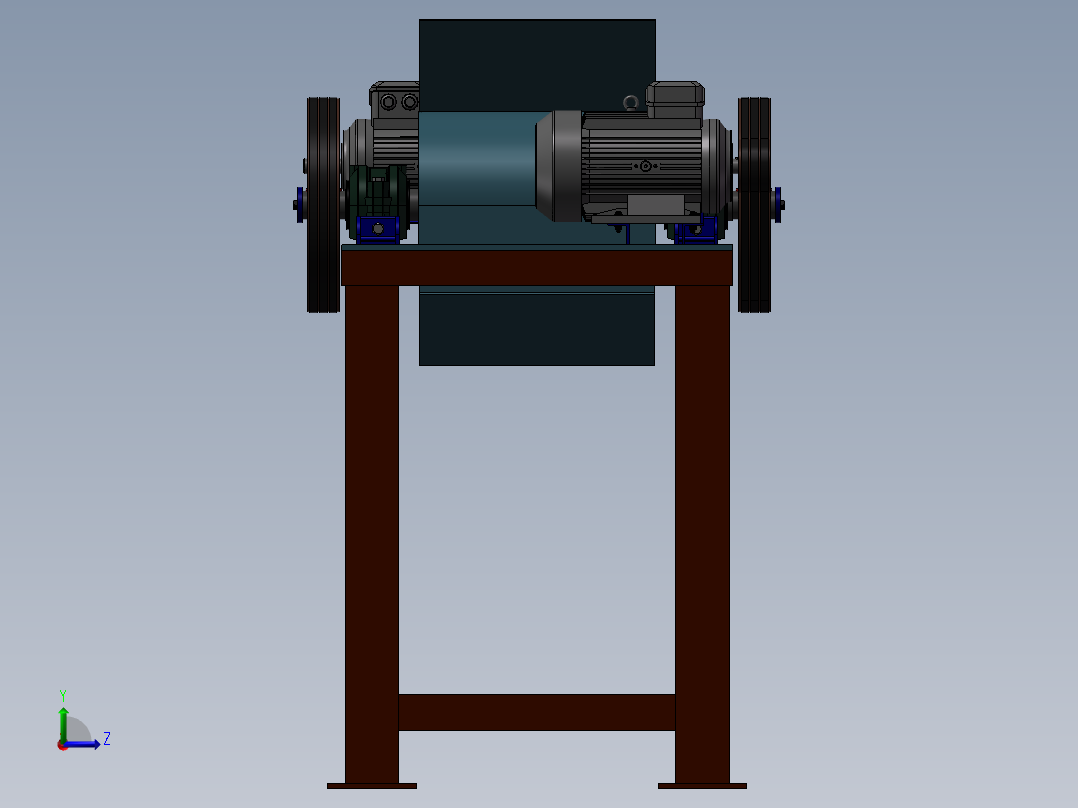 破碎机、正反转双轴破碎机左视图