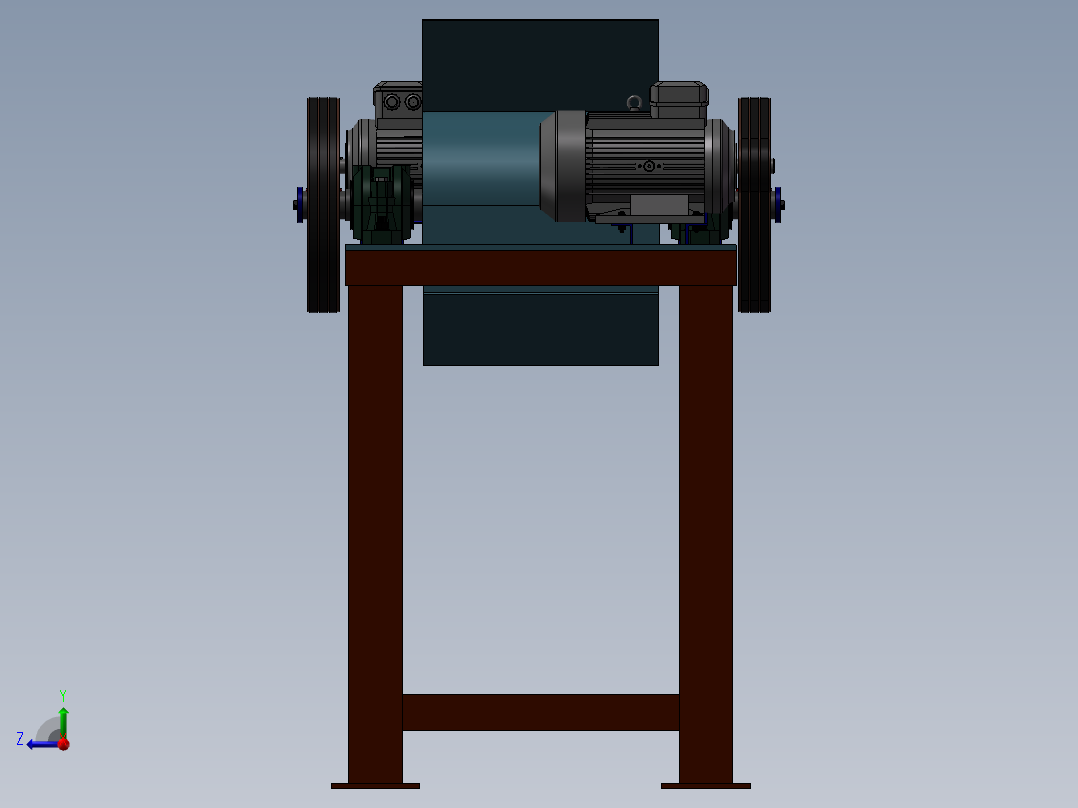破碎机、正反转双轴破碎机右视图