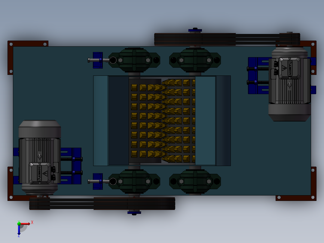 破碎机、正反转双轴破碎机俯视图