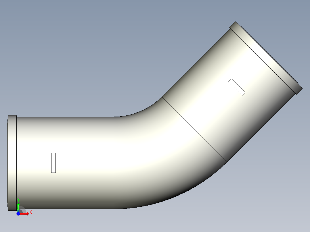 W型45°弯头前视图