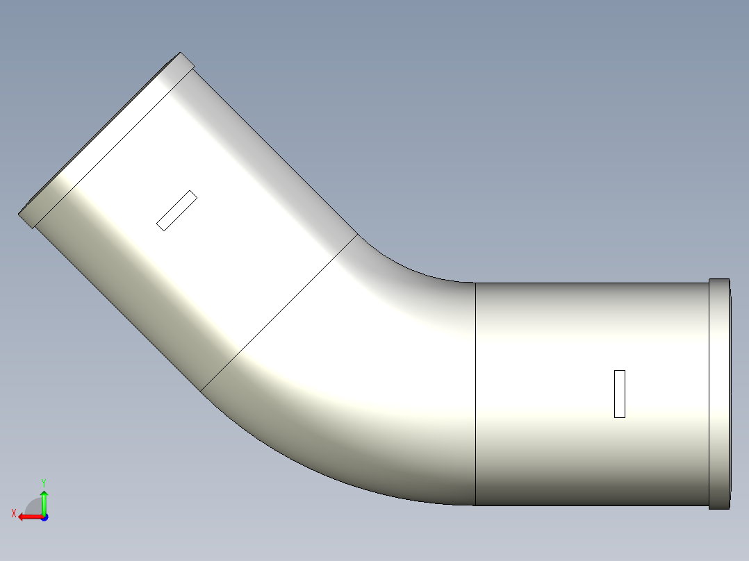 W型45°弯头后视图