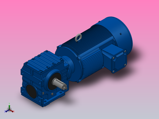 S57底脚轴伸式安装斜齿-蜗轮蜗杆减速机S57-YV0.75-6P-41-M1-0°-B