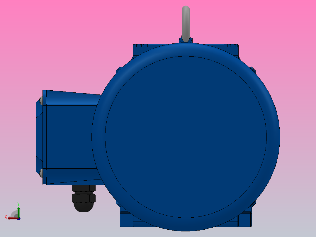 S57底脚轴伸式安装斜齿-蜗轮蜗杆减速机S57-YV0.75-6P-41-M1-0°-B后视图