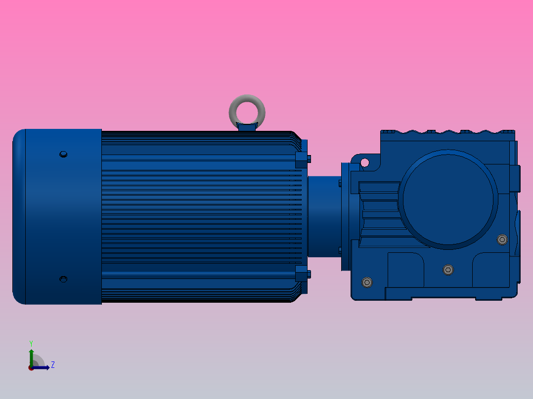 S57底脚轴伸式安装斜齿-蜗轮蜗杆减速机S57-YV0.75-6P-41-M1-0°-B左视图