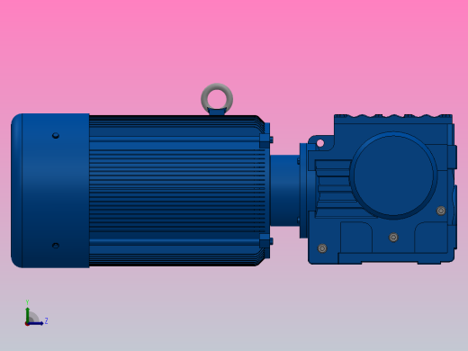 S57底脚轴伸式安装斜齿-蜗轮蜗杆减速机S57-YV0.75-6P-41-M1-0°-B左视缩略图