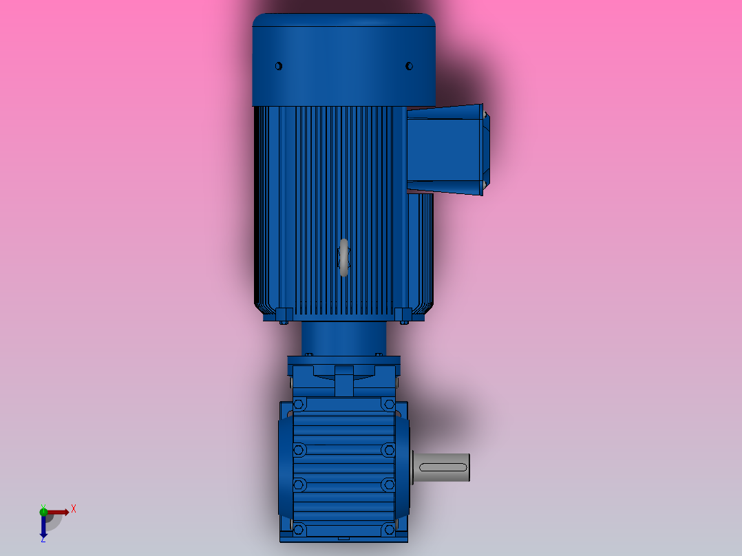 S57底脚轴伸式安装斜齿-蜗轮蜗杆减速机S57-YV0.75-6P-41-M1-0°-B俯视图