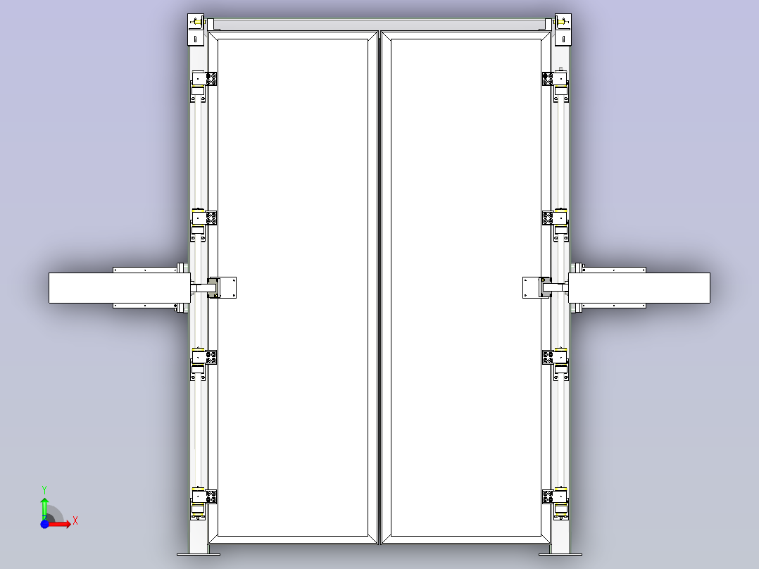 一款大型自动门3D模型前视图