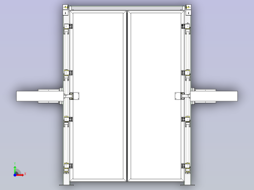 一款大型自动门3D模型前视缩略图