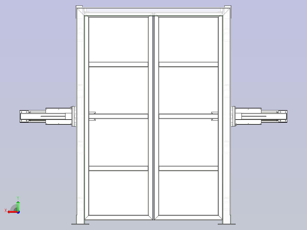 一款大型自动门3D模型后视图