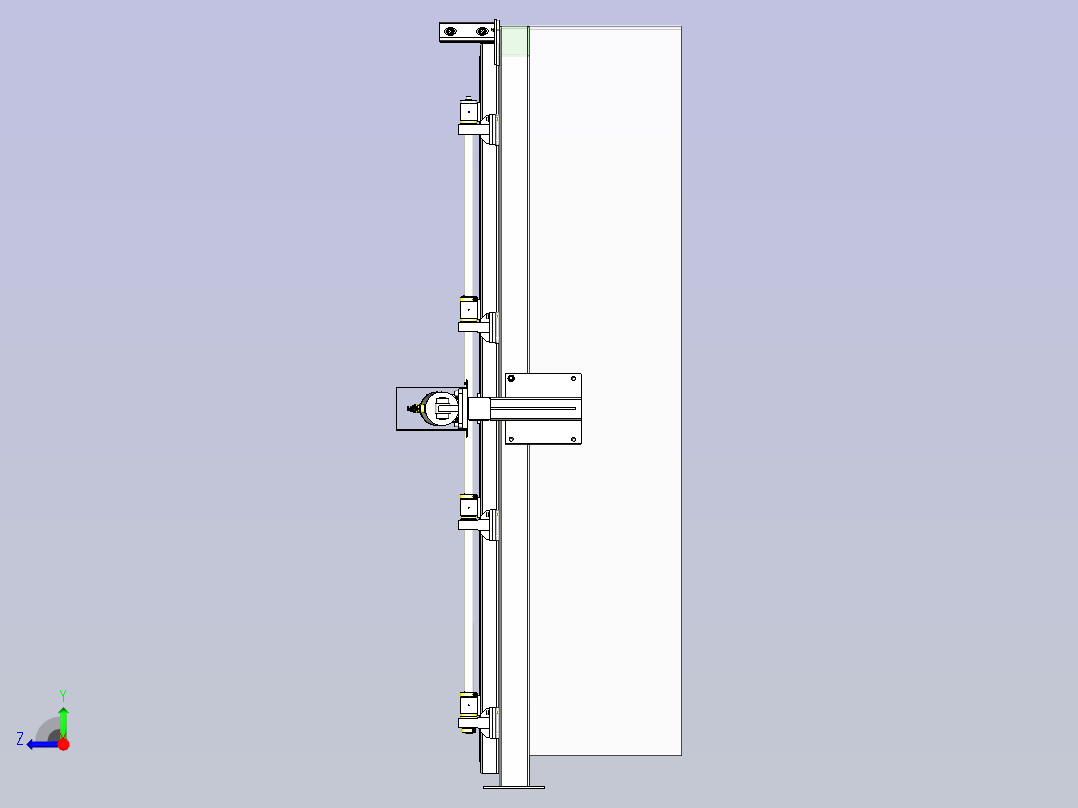 一款大型自动门3D模型右视图