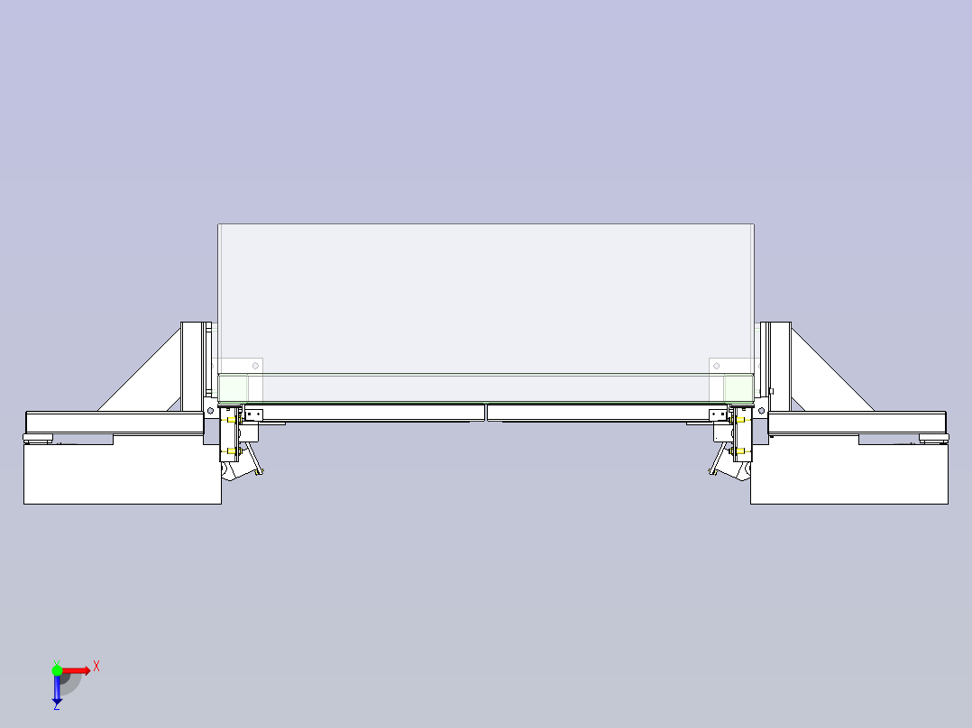 一款大型自动门3D模型俯视图