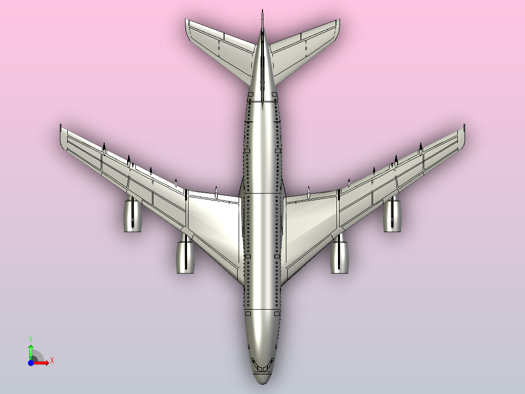 空客A380大型客机前视图