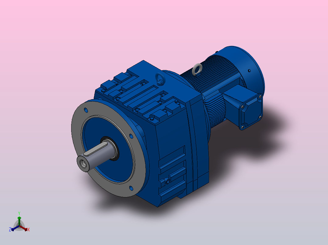 RF97法兰轴伸式安装斜齿轮减速机RF97-Y2.2-4P-100-M1-0°-Φ350主视图