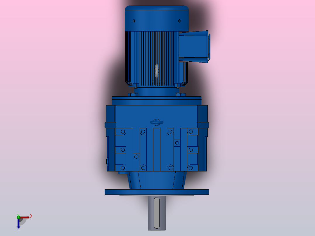 RF97法兰轴伸式安装斜齿轮减速机RF97-Y2.2-4P-100-M1-0°-Φ350俯视图
