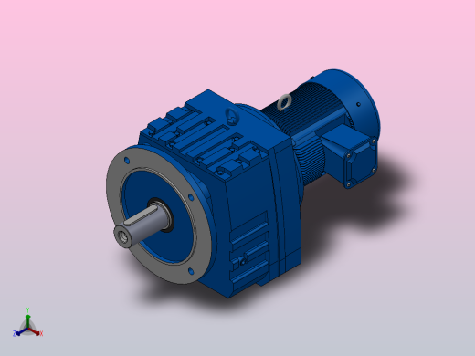 RF97法兰轴伸式安装斜齿轮减速机RF97-Y2.2-4P-100-M1-0°-Φ350正等轴测缩略图
