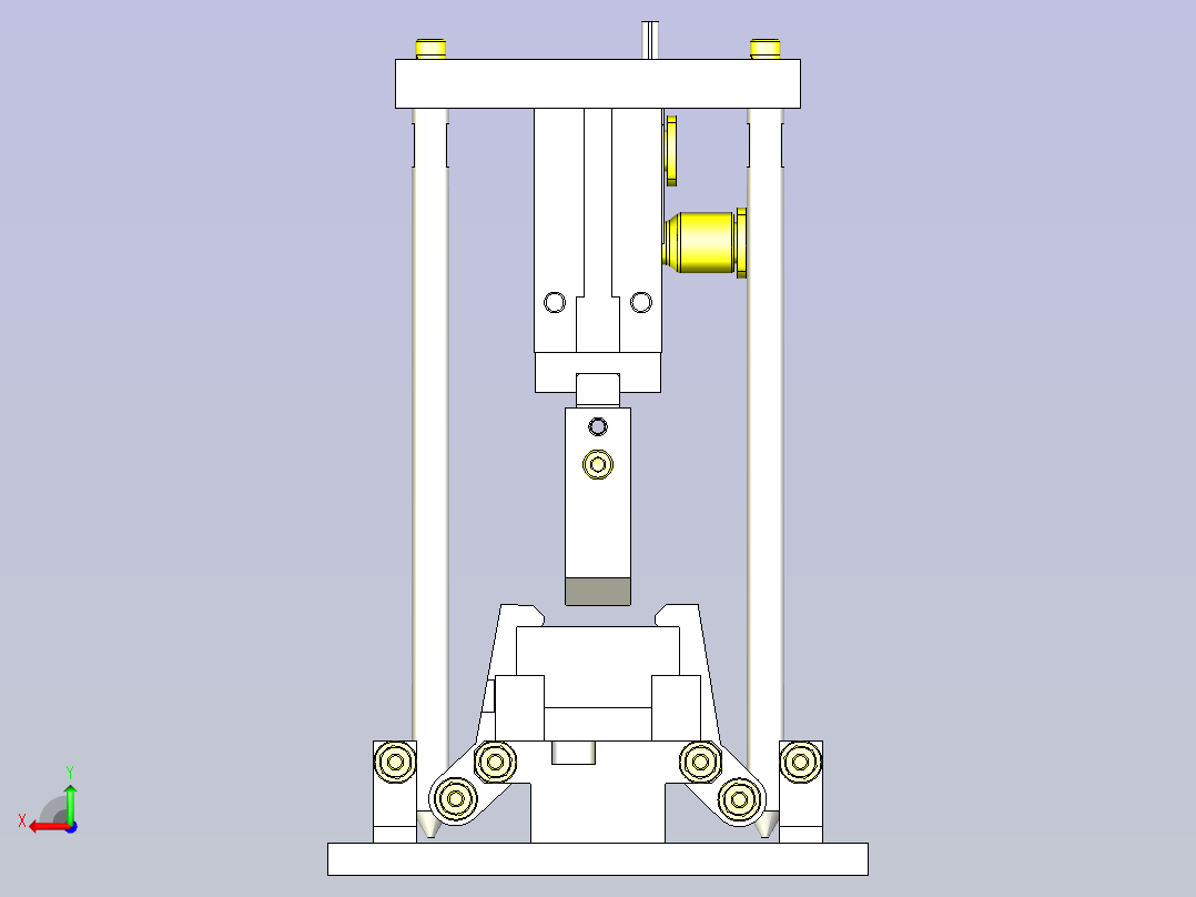 一款工件夹紧解除机构3D模型后视图
