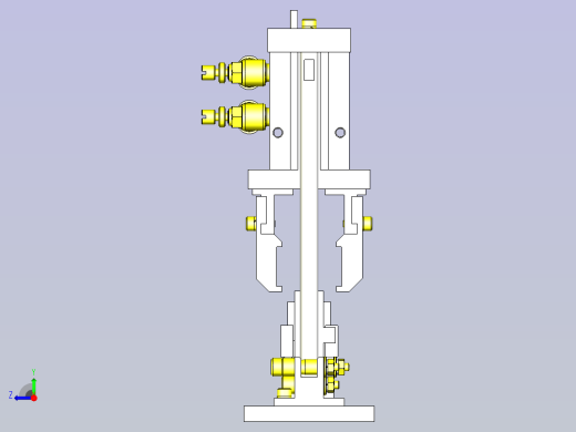 一款工件夹紧解除机构3D模型右视缩略图
