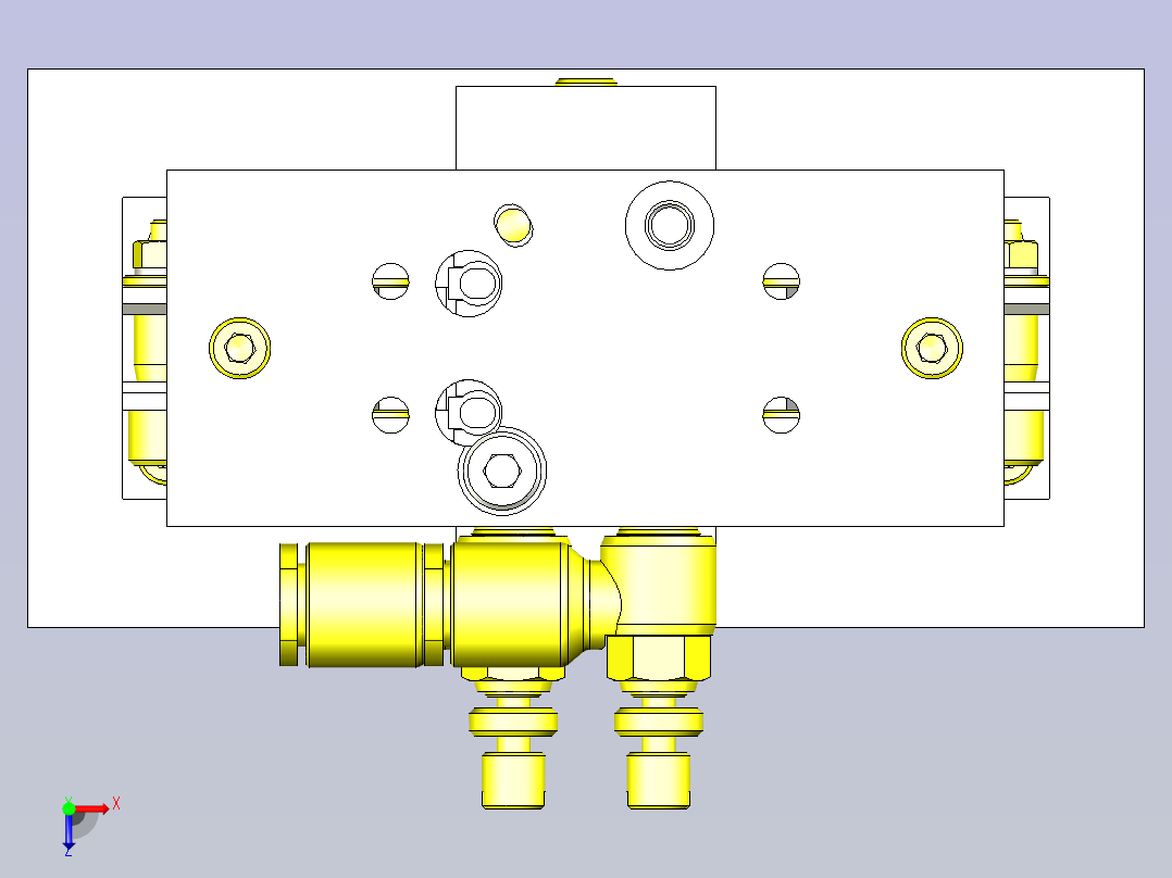 一款工件夹紧解除机构3D模型俯视图
