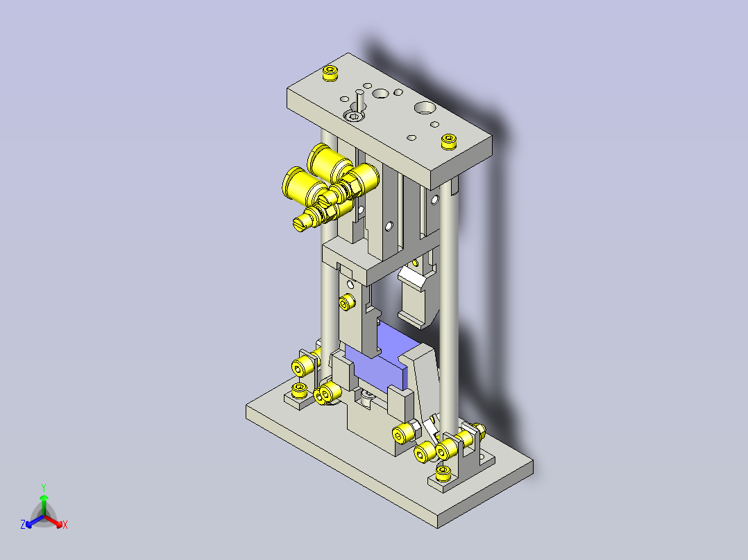 一款工件夹紧解除机构3D模型正等轴测图
