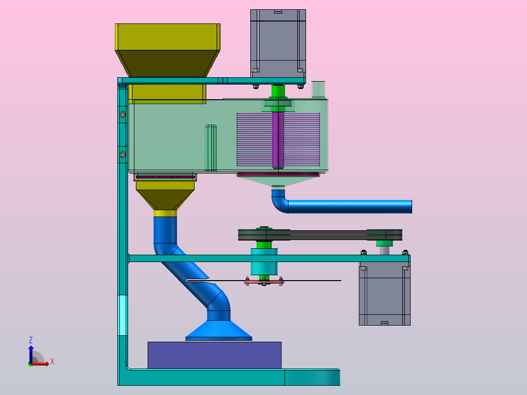 柠檬清洗切片机（SW+CAD+说明书）主视图